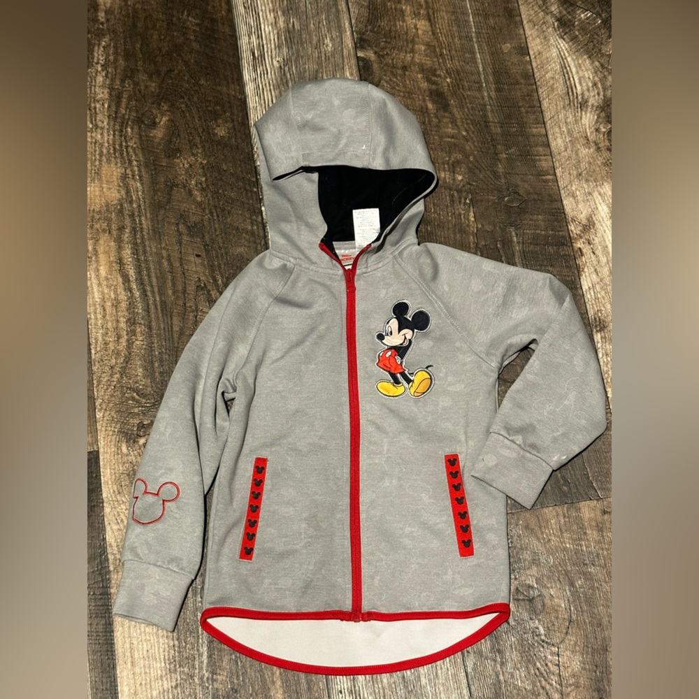 Disney Gray and Red Mickey Mouse Kids Hoodie